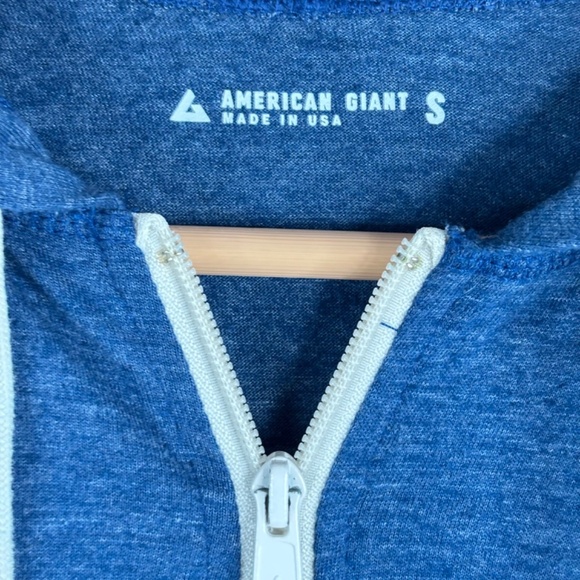 American Giant Hoodie Womens S Blue Full Zip Lightweight Outdoor Made In USA - Picture 5 of 10